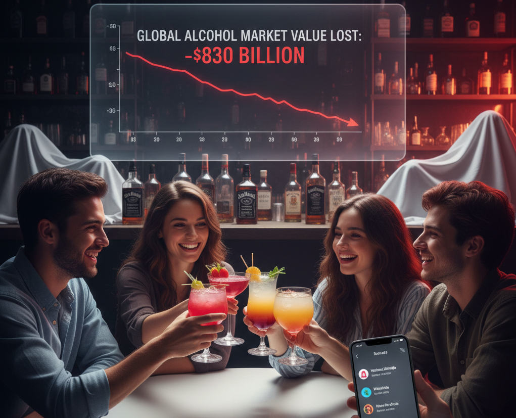 La Generación Z dejo pérdidas en la industria del alcohol de mas de 830 millones a nivel mundial. 1 Gemini Generated Image 3edb3w3edb3w3edb