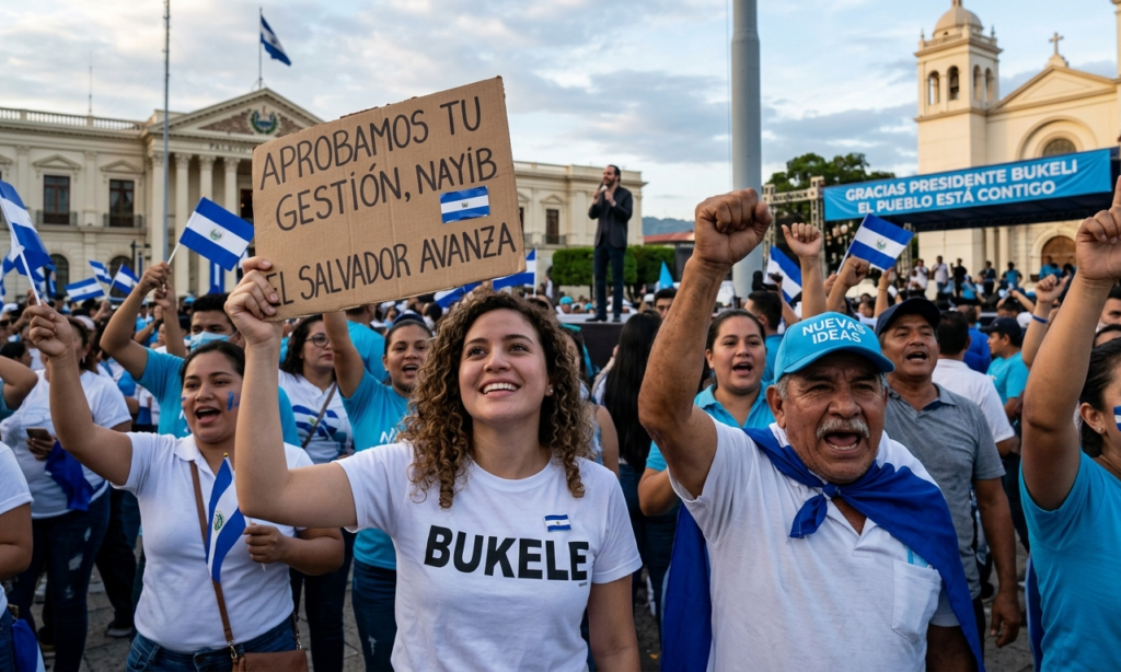 Respaldo absoluto: 19 de cada 20 salvadoreños aprueban la gestión del Presidente Bukele, según CID Gallup 2 Gemini Generated Image 5rz8c45rz8c45rz8