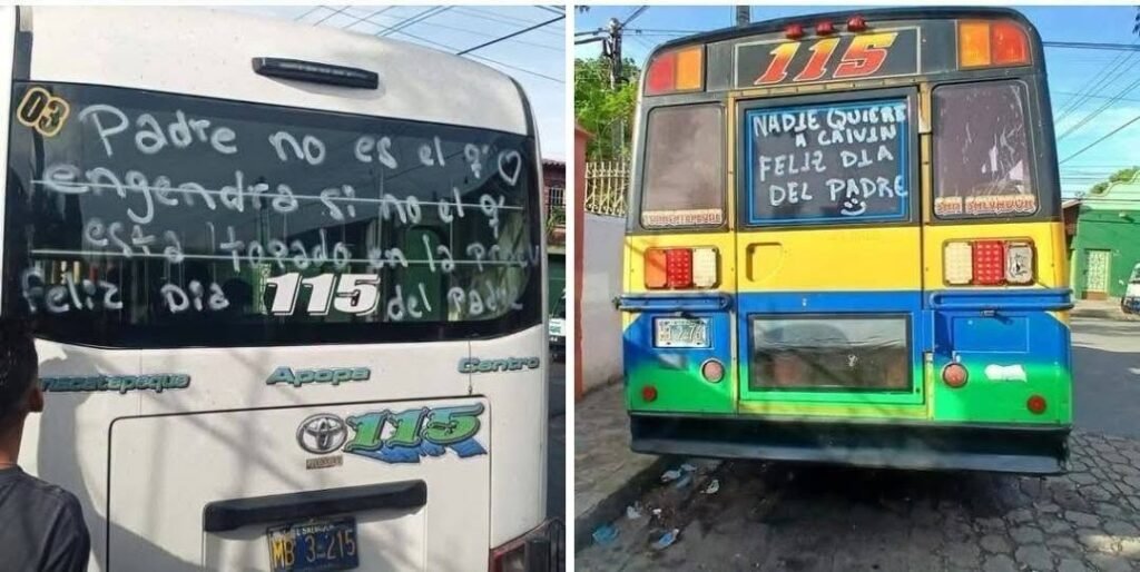 Mensajes virales en autobuses salvadoreños por el Día del Padre 1 dasfasdf