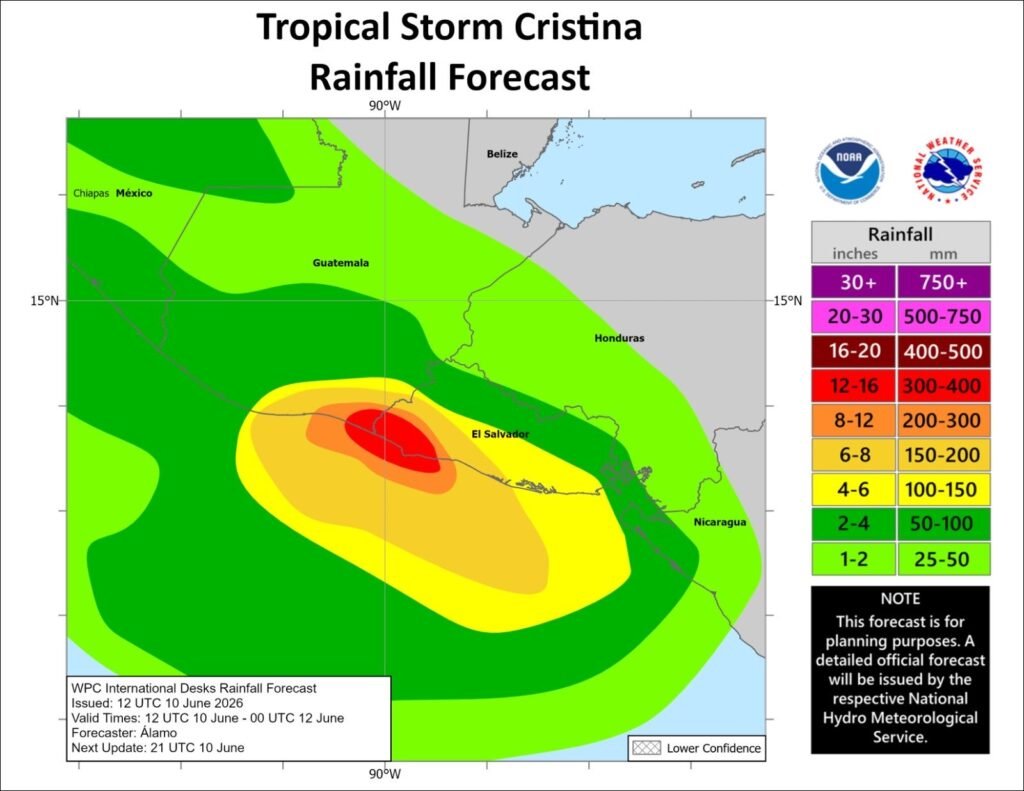 El Salvador bajo alerta por el avance de la tormenta tropical Cristina 2 dfsdfsdf