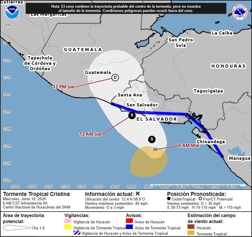 El Salvador bajo alerta por el avance de la tormenta tropical Cristina 1 dsfdsfsdf