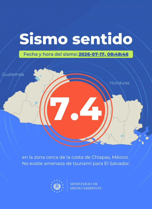 Sismo de magnitud 7.4 se siente en el país y se descarta amenaza de tsunami para El Salvador 1 image 319